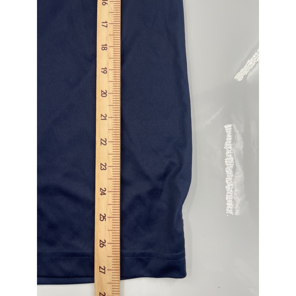 Greg Norman Play Dry Mens Long Sleeve Polo Shirt Navy Blue Graphic Stripe Large